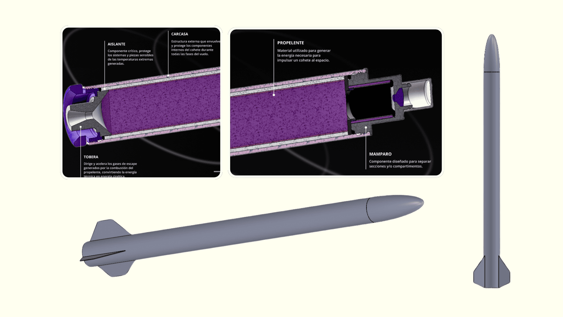Diseño CAD completo del Cohete APU Space UNI